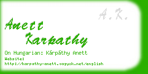 anett karpathy business card